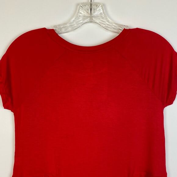 WONDER NATION GIRLS RED POPLIN TOP SIZE LARGE - Picture 9 of 10